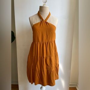 Abercrombie & Fitch Mustard Halter Mini Dress